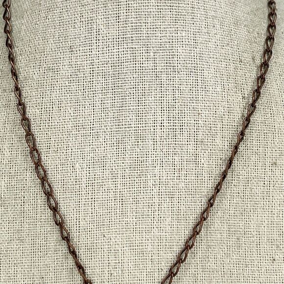 Beaded Charm Gold Tone Chain Link Necklace - Picture 3 of 5